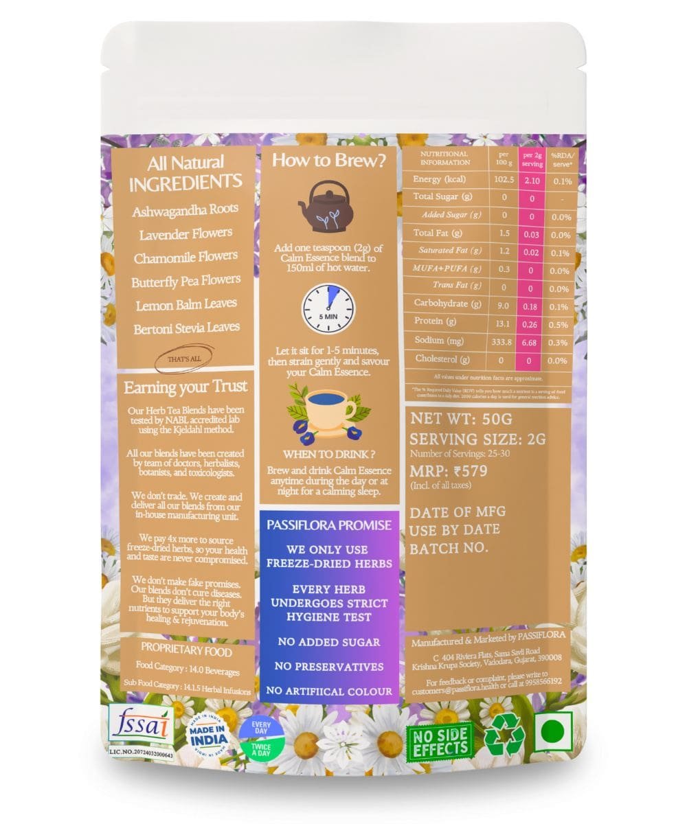 Calm essence 50g back | Passiflora